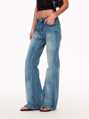 Stretchy Low Rise Flared Jeans