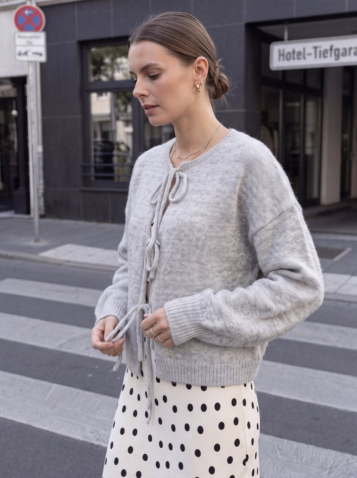 Soft Fuzzy Tie Front Cardigan