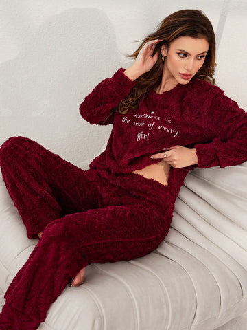 Cozy Plush Fuzzy Pajama Lounge Set