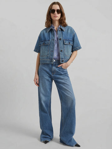 Cropped Pockets Denim Jacket