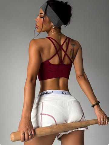 Dual-Strap Breathable Athletic Sports Bra