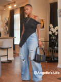 Asymmetric Ruched One Shoulder Tank Top