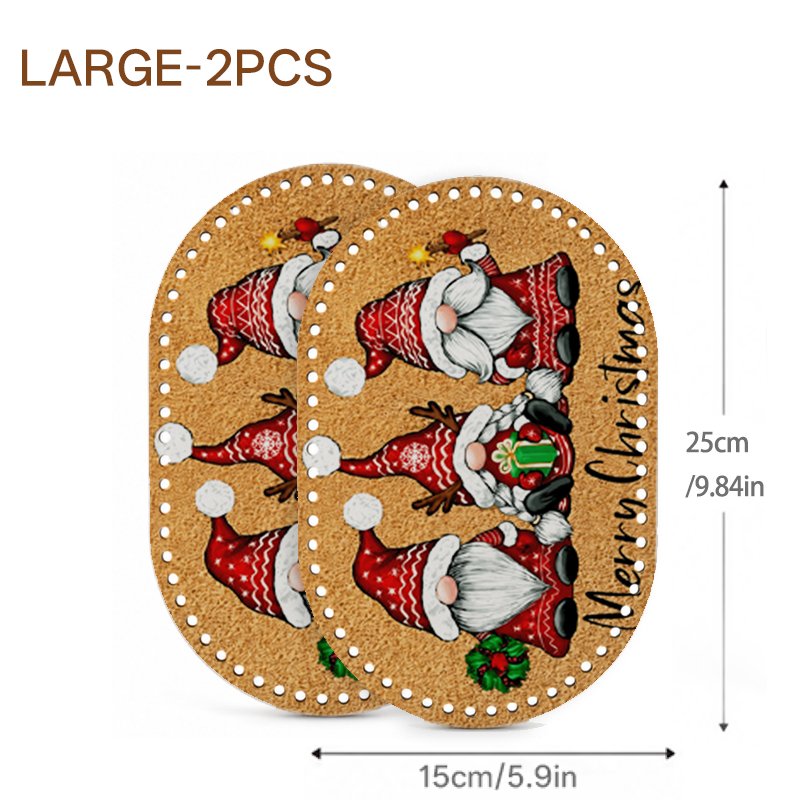 Merry Christmas Gnomes Wooden Basket Bottom