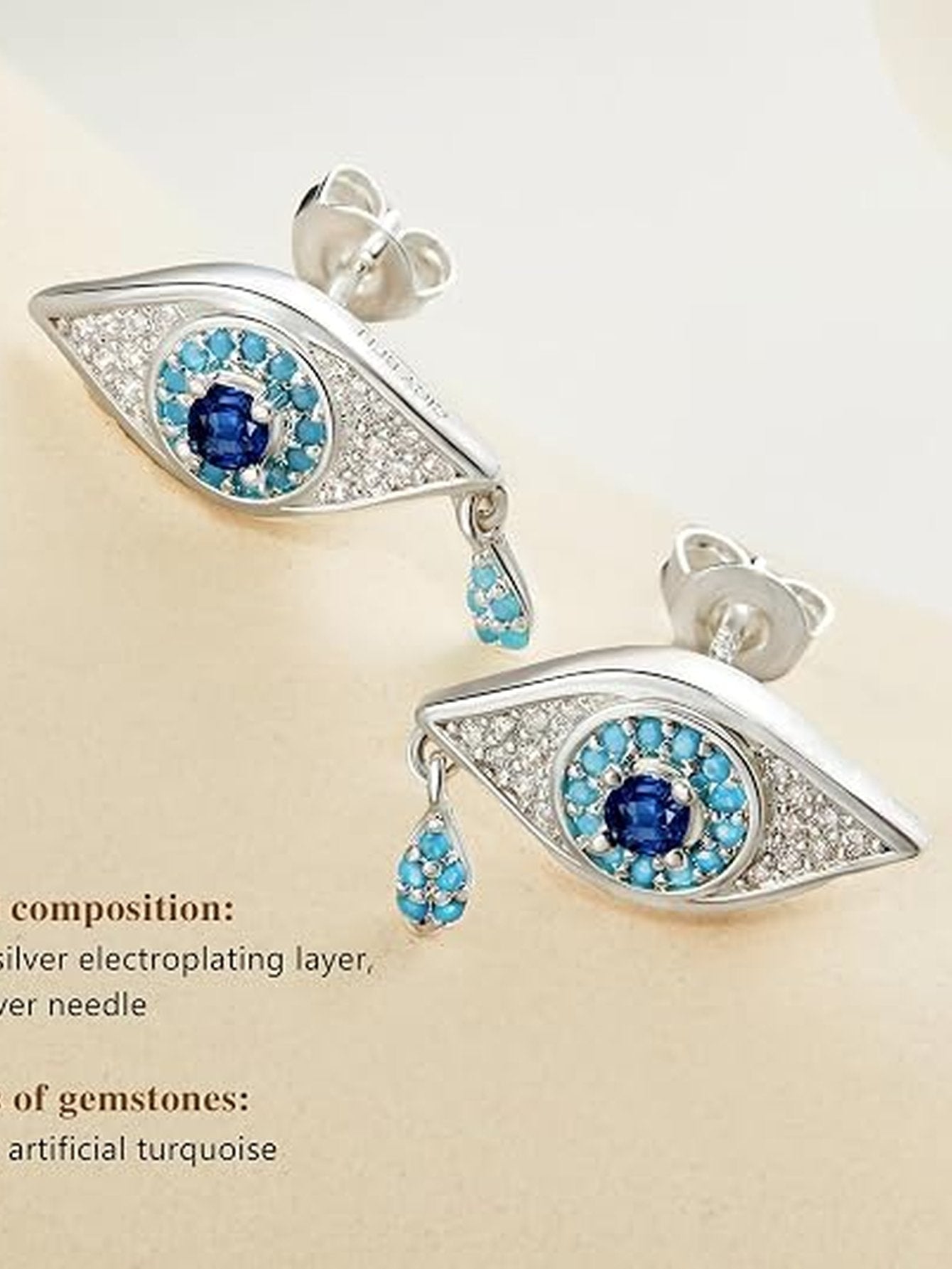 Dainty Gold Evil Eye Stud Earrings