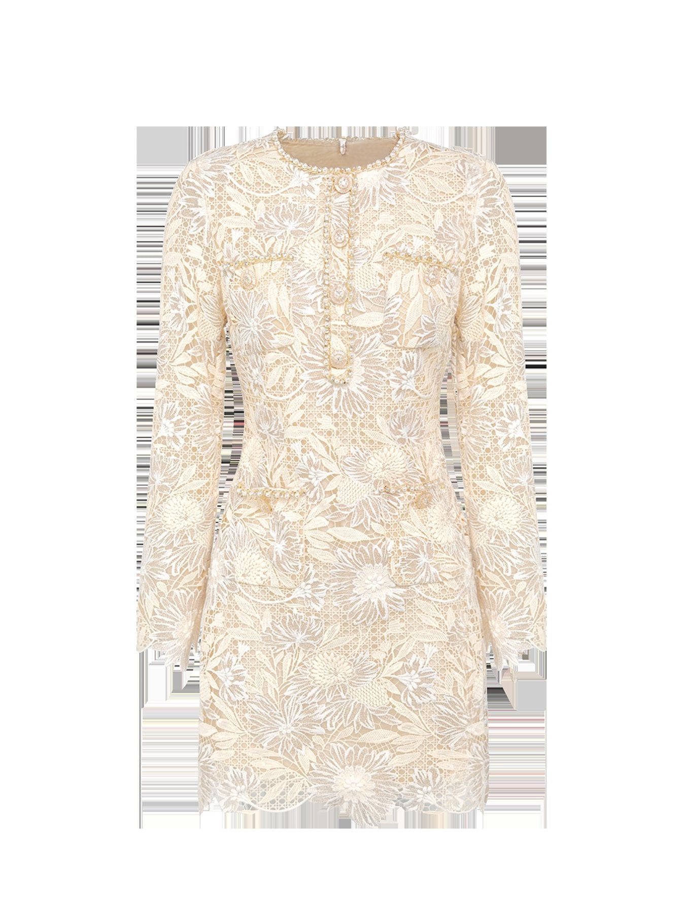 Elegant Floral Lace Mini Dress