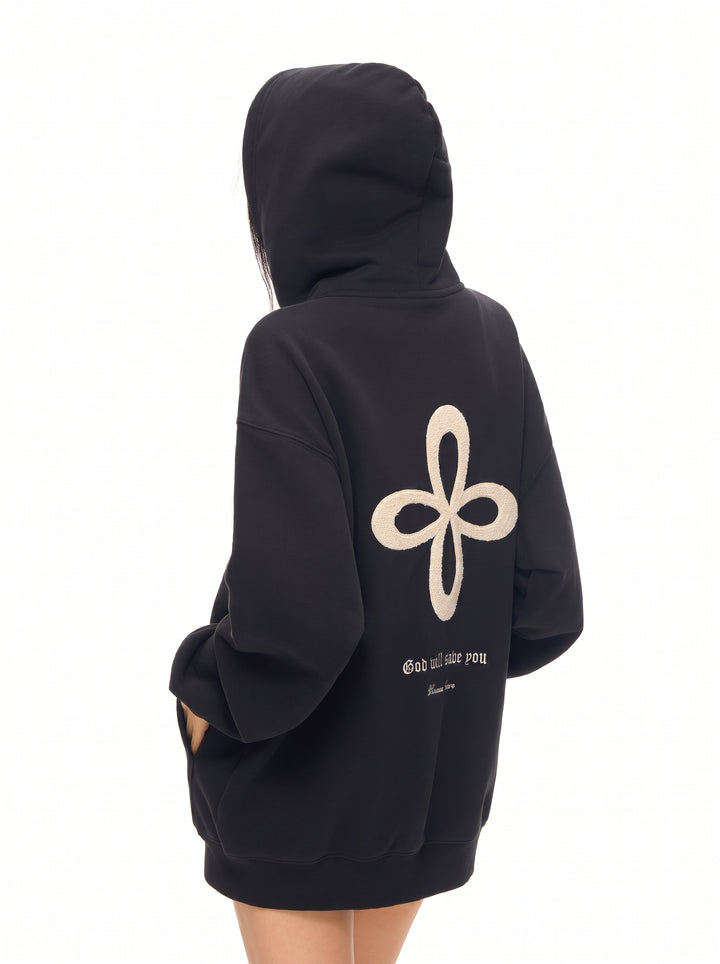 Oversized Graphic Zip Up Hoodie