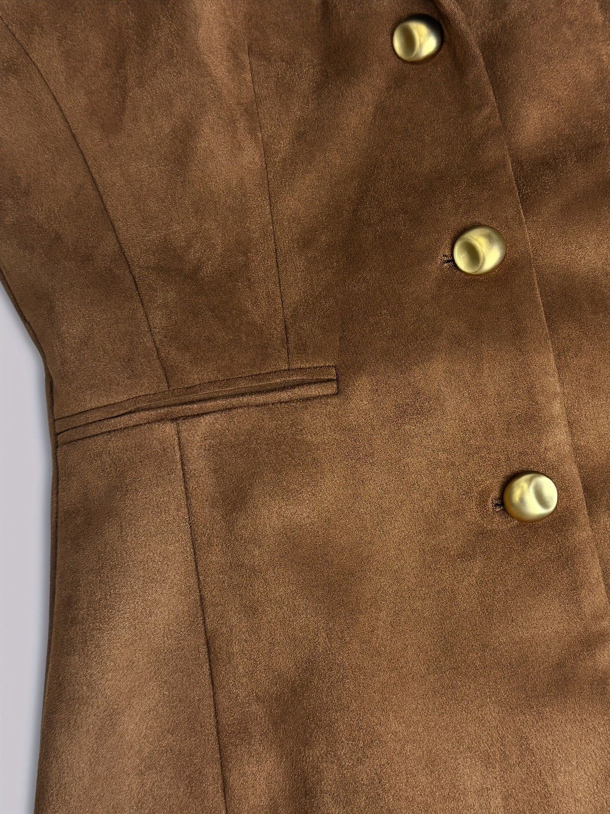 Tailored Suede Button Front Blazer
