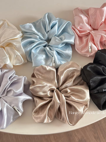 Silky Soft Pastel Blue Hair Scrunchie