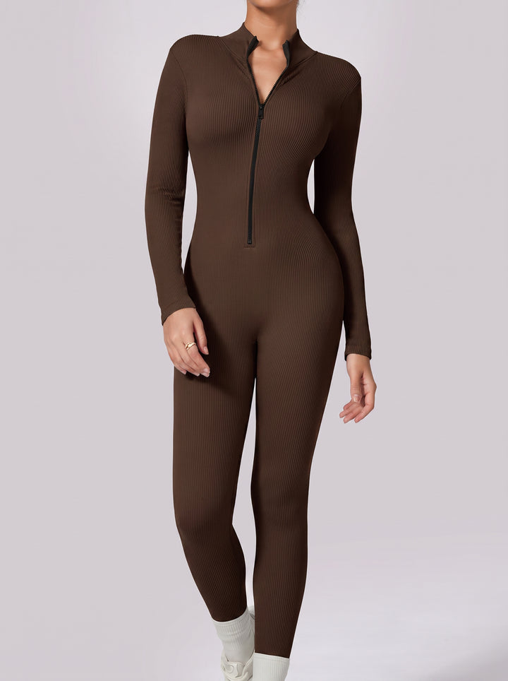 Half-Zip Seamless Activewear Jumpsuit