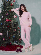 Cozy Fuzzy Striped Pajama Top