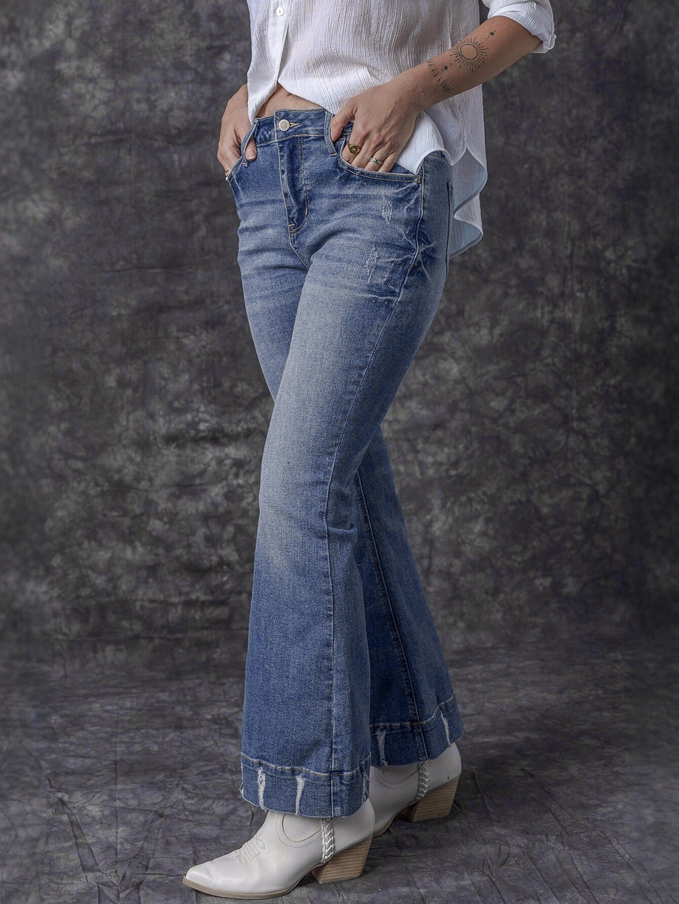 High Waist Flare Leg Jeans