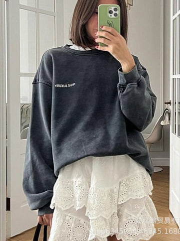 Oversized Vintage Wash Crewneck Sweatshirt