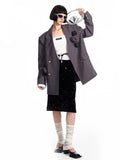 Floral Embellished Oversized Blazer Jacket