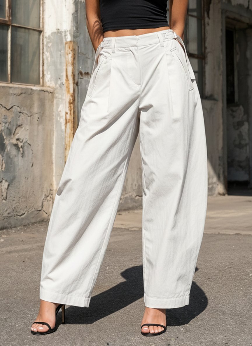 Adjustable Waisted Wide Leg Pants