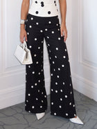 High Waisted Polka Dot Wide Leg Pants