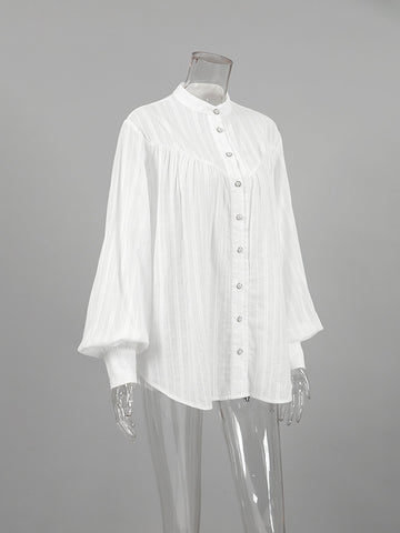 Oversized Textured Button Down Shirt