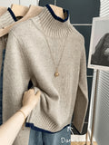 Cozy Colorblock Mock Neck Sweater
