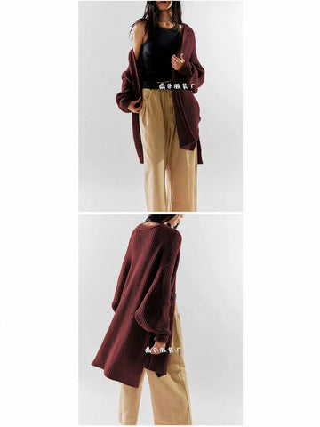 Chunky Oversized Knit Open Cardigan