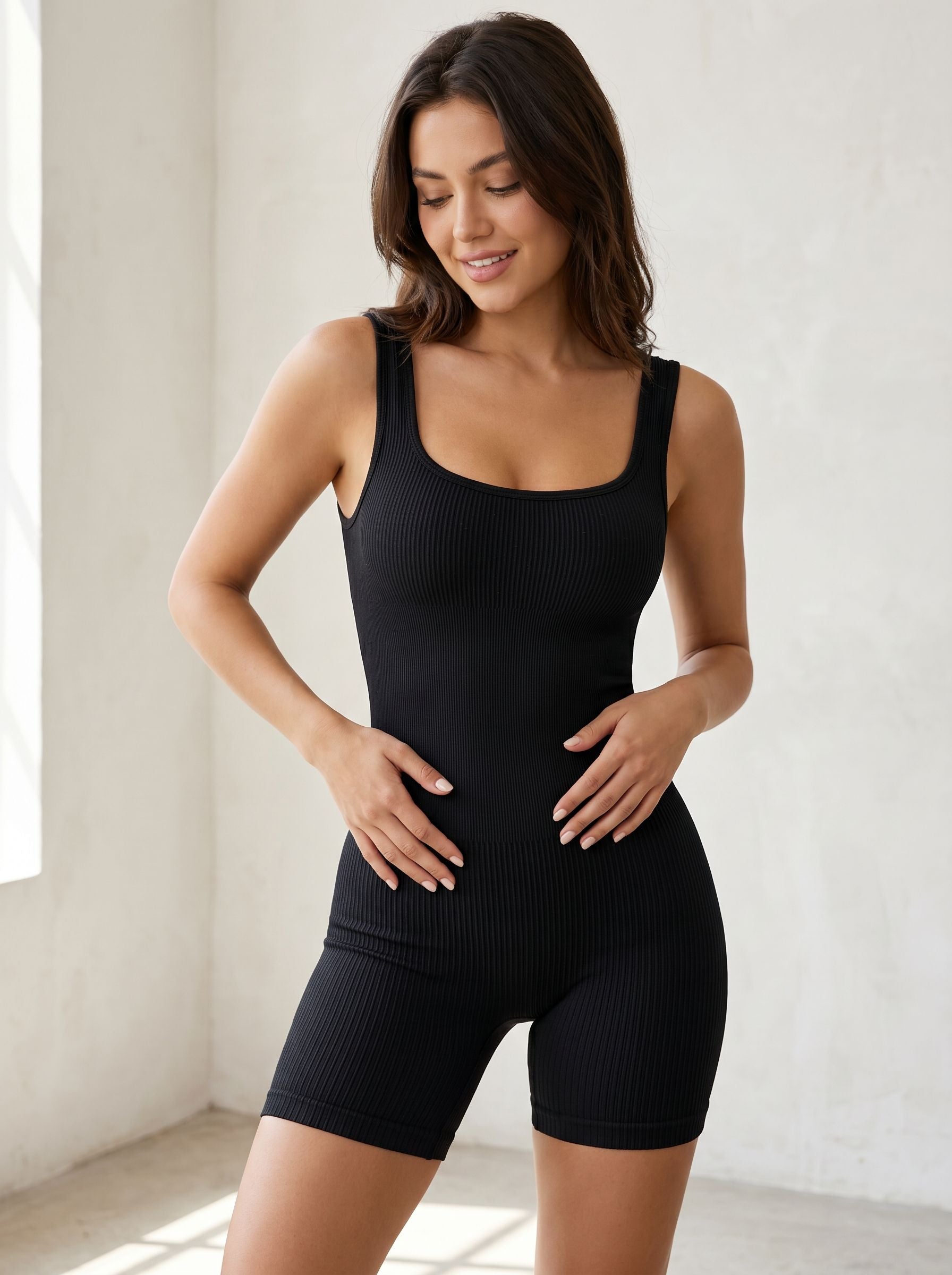 Seamless Sculpting Ribbed Bodysuit Shapewear
