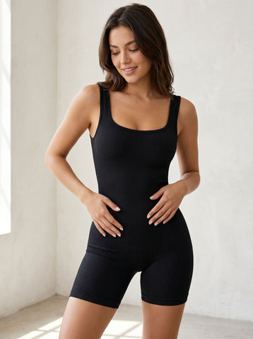 Seamless Sculpting Ribbed Bodysuit Shapewear