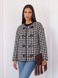 Classic Plaid Toggle Closure Jacket