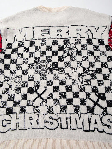 Oversized Graphic Snowman Christmas Sweater