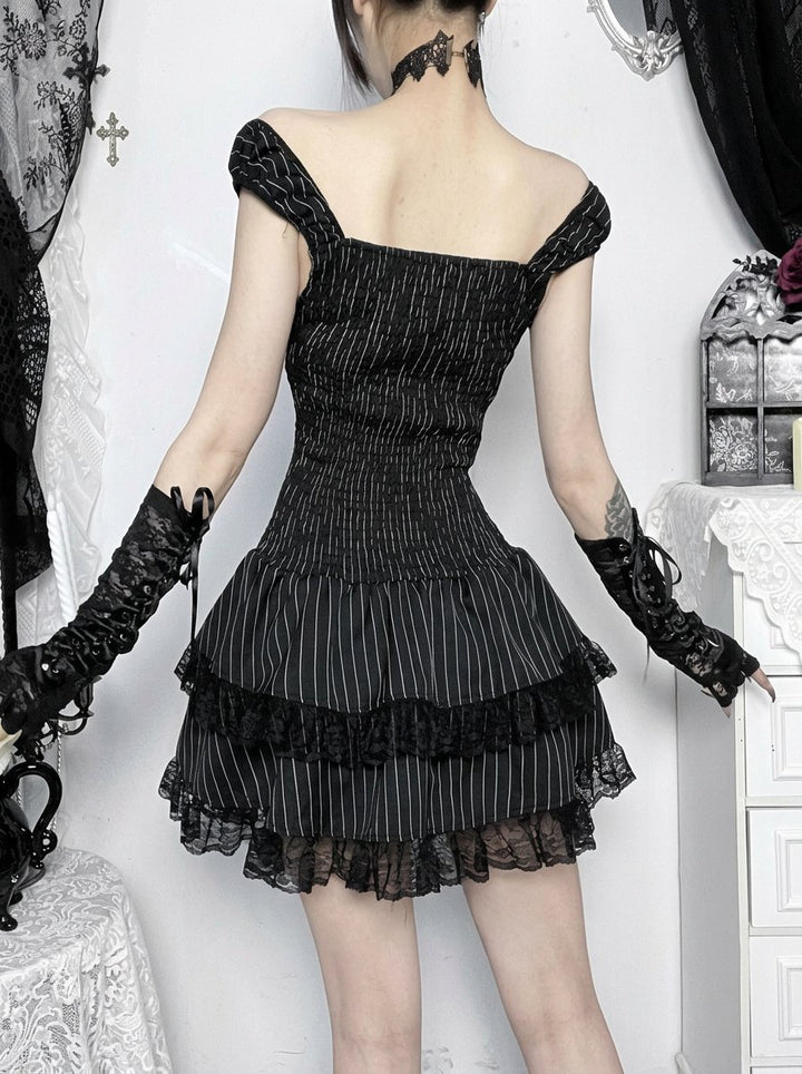 Gothic Lace Corset Mini Dress