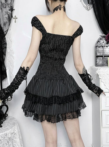 Gothic Lace Corset Mini Dress