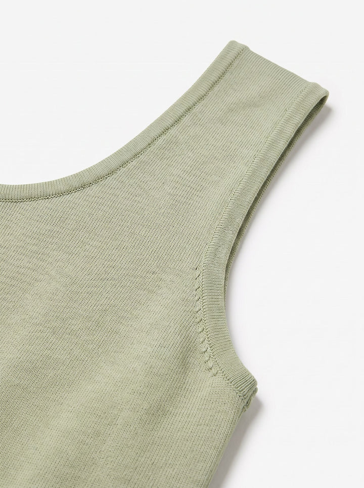 Seamless Ribbed Scoop Neck Workout Tank