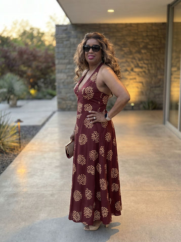 Mary Roberts's Polka Dot Print Midi Dress