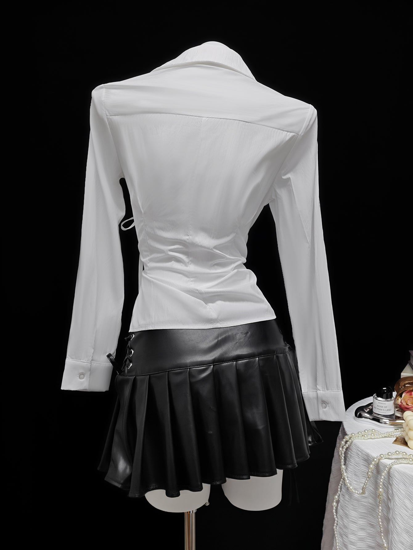 Gothic Lace Up V Neck Shirt