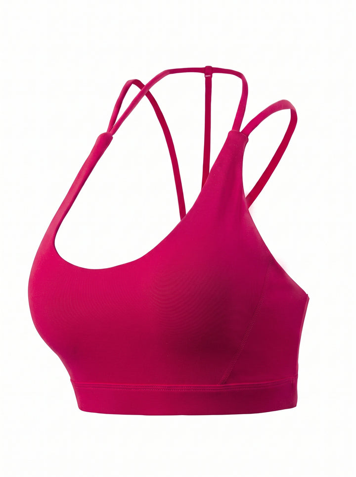 Seamless Strappy Back Yoga Sports Bra