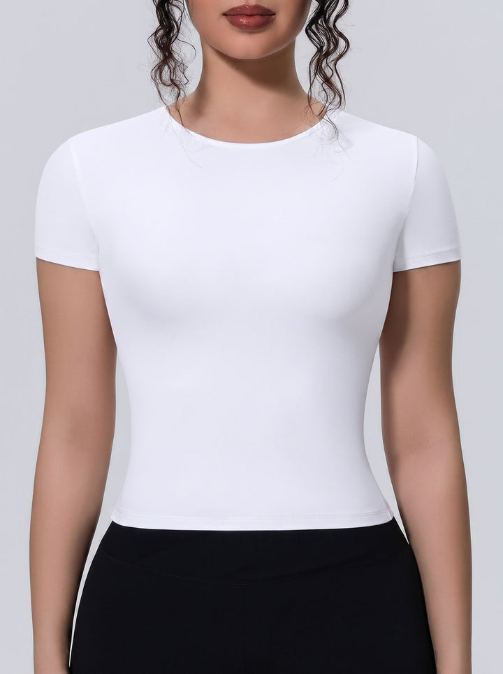 Seamless Stretchy Slim Fit Athletic Tee