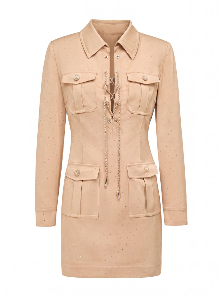 Utility Lace Up Mini Dress