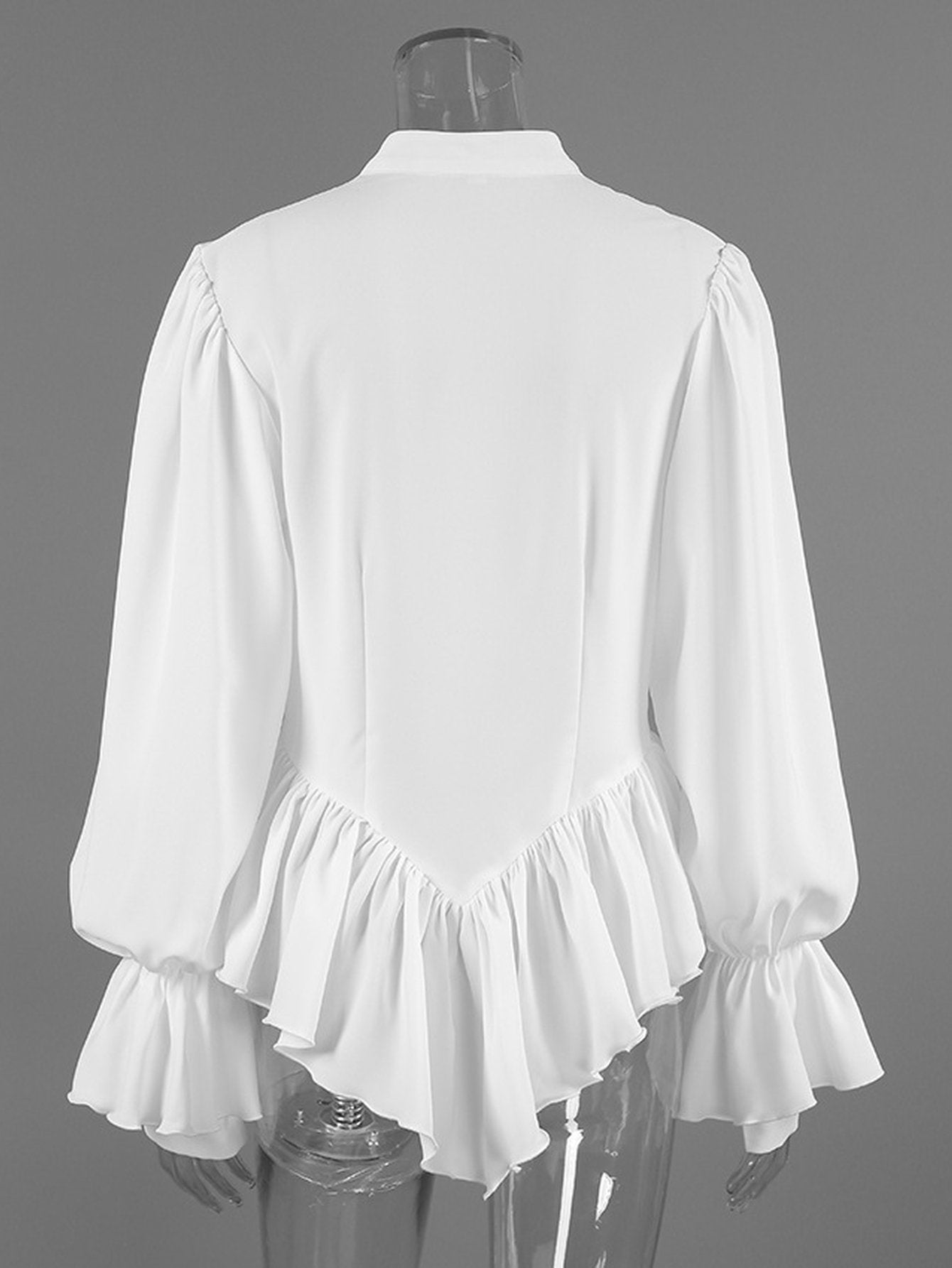 Chic Ruffled Chiffon Peplum Blouse