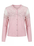 Embellished Lace Trim Knit Cardigan