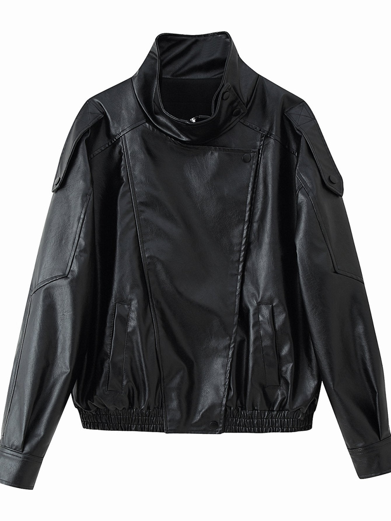 Oversized Moto Faux Leather Jacket