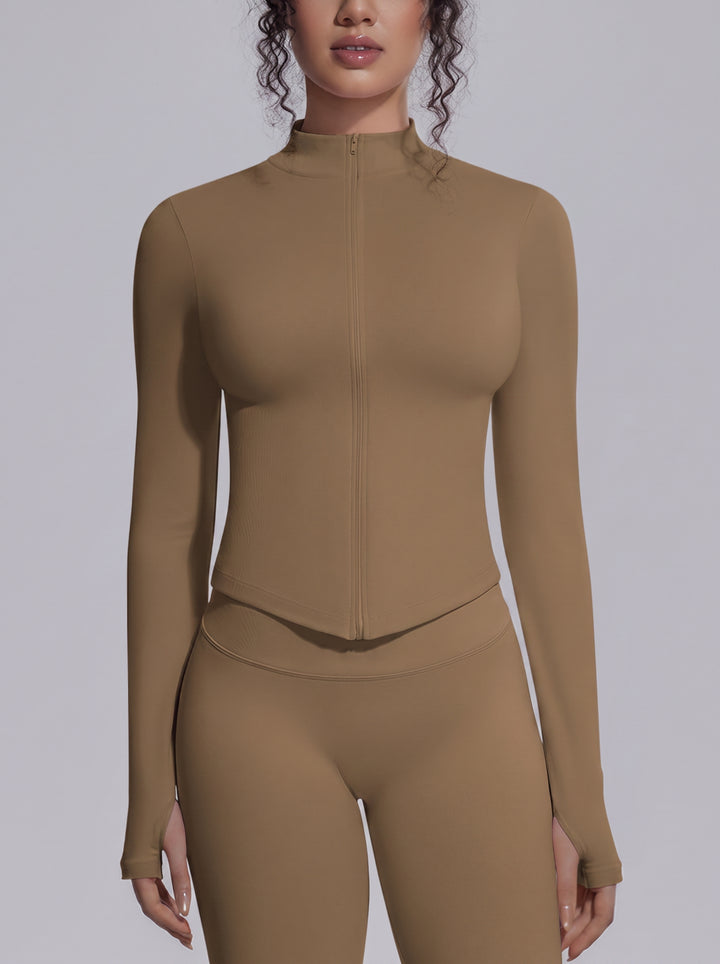 Seamless Fitted Thumbhole Athletic Jacket