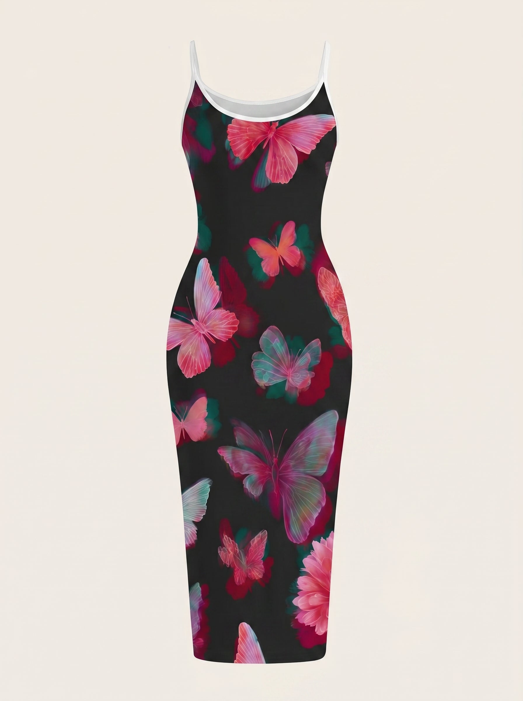 CAPRI Floral Print Sleeveless Bodycon Midi Dress