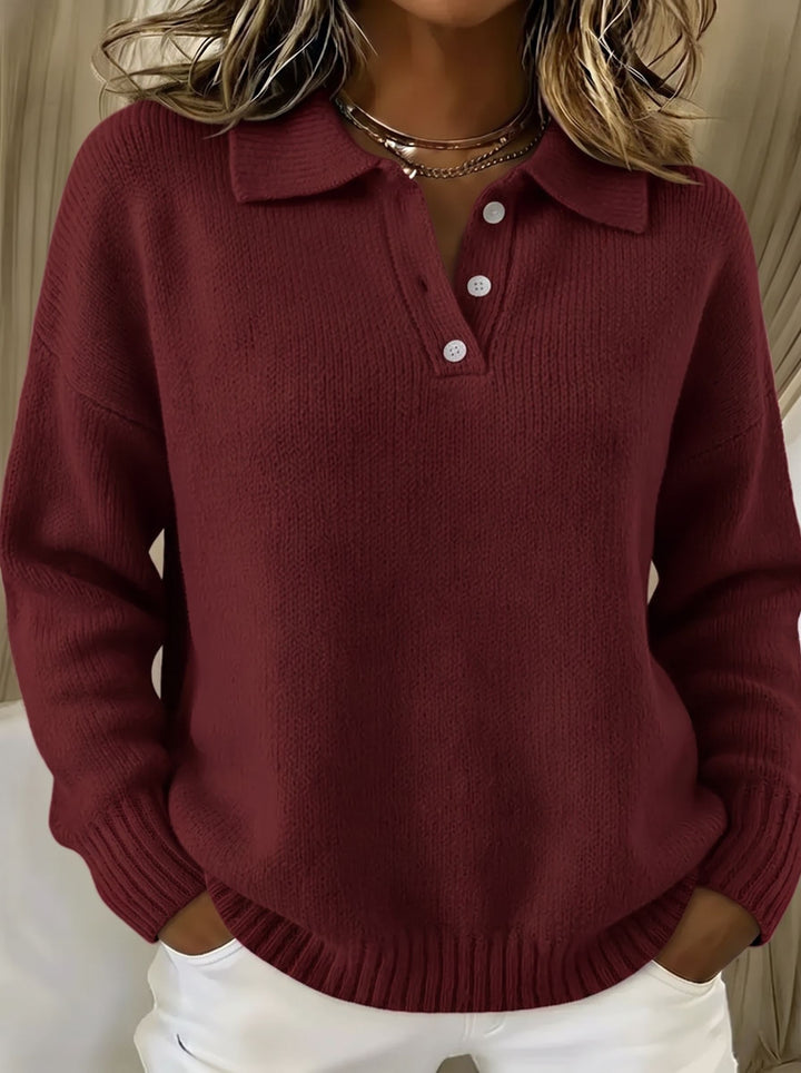 Cozy Button Up Knit Pullover Sweater