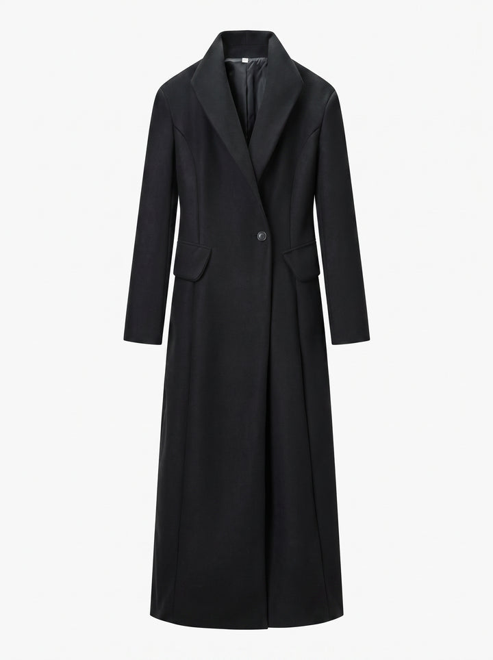 Elegant Slim Fit Long Wool Coat
