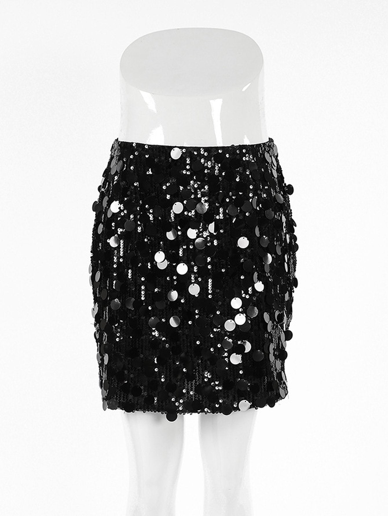 Sparkly Black Sequin Mini Skirt