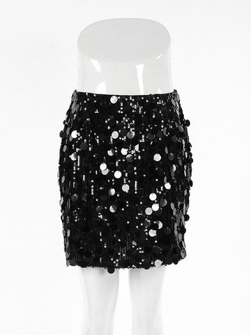 Sparkly Black Sequin Mini Skirt