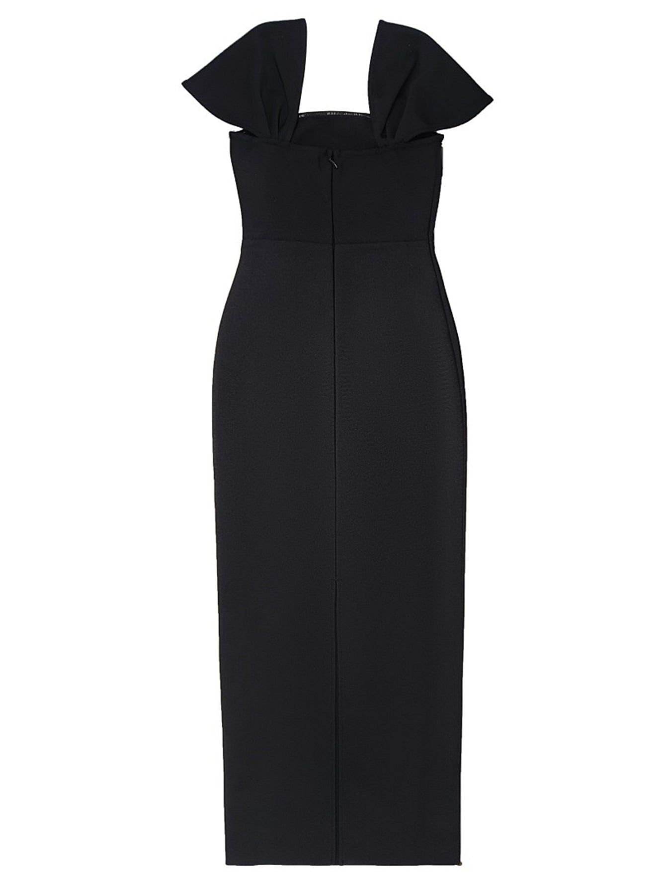 Square Neck Crystal Trim Elegant Maxi Dress