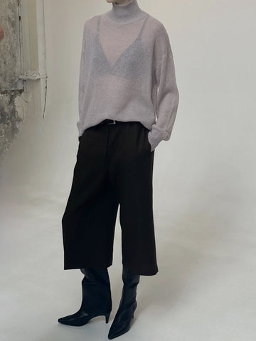 Sheer Lightweight Mock Neck Sweater