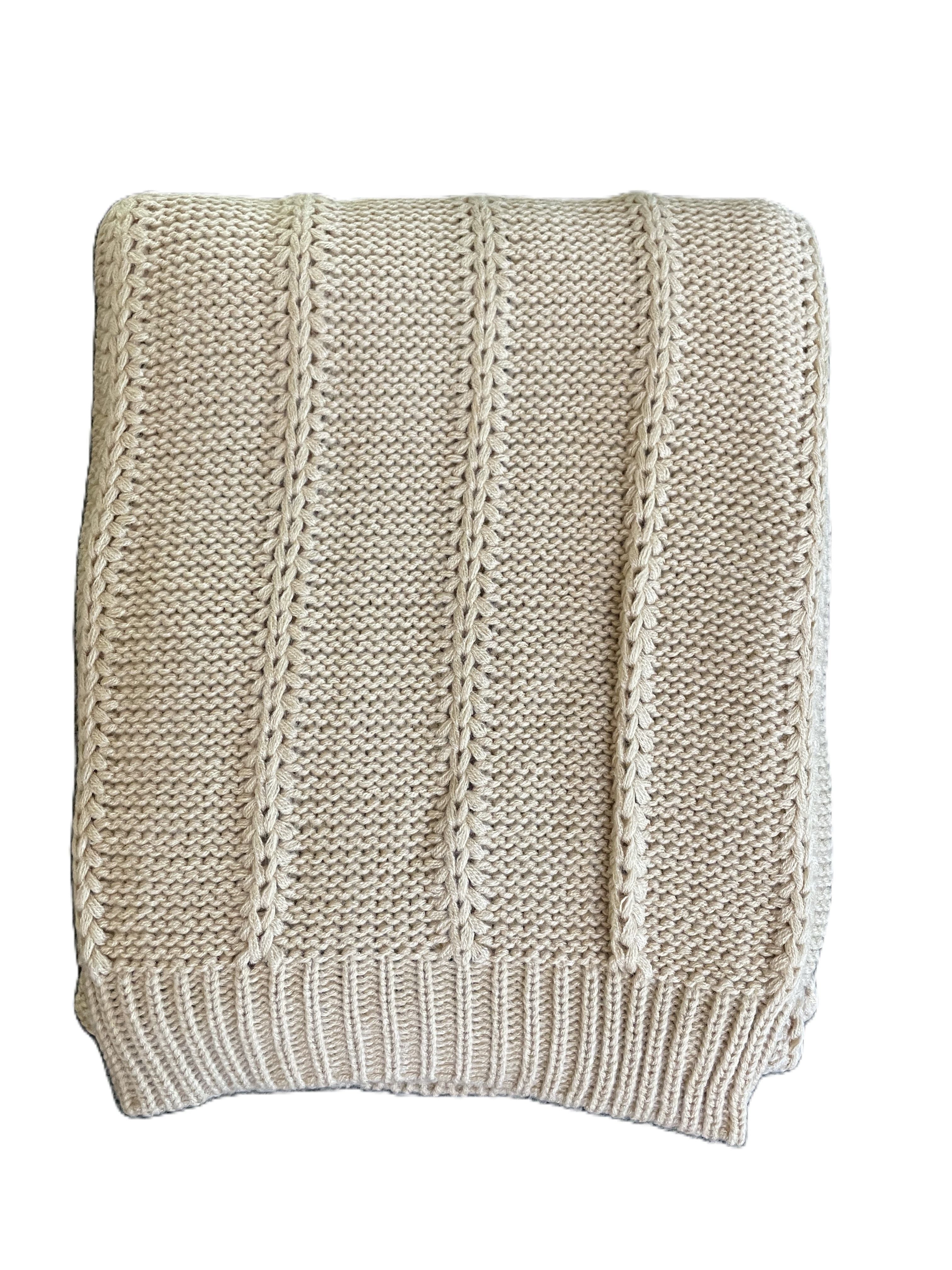 Soft Chunky Knit Textured Throw Blanket