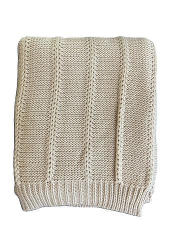 Soft Chunky Knit Textured Throw Blanket