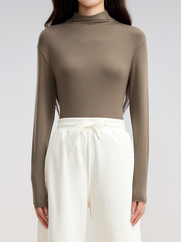 Soft Slim Fit Turtleneck Lounge Top