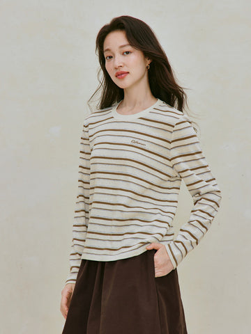 Soft Cotton Striped Long Sleeve Tee