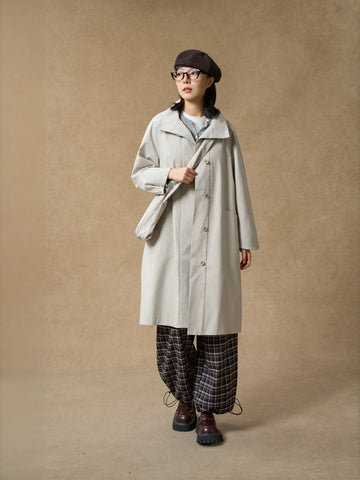 Oversized Minimalist Button Up Trench Coat
